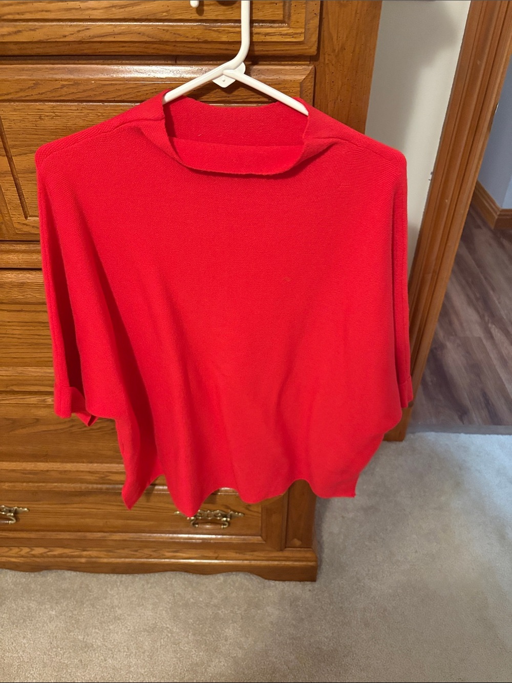 JODIFL Red Cowl Neck Lightweight Knit Sweater